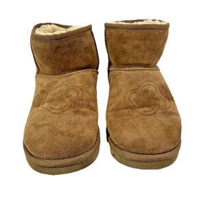 UGG Classic Ankle Boots Women's 9 Mini Kimono Shearling Suede in Chestnut #3060